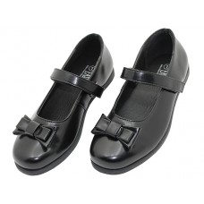 S5001-G Wholesale Big Girl's "EasyUSA" PU Upper Mary Jane with Bow Top School Shoe (*Black Color)
